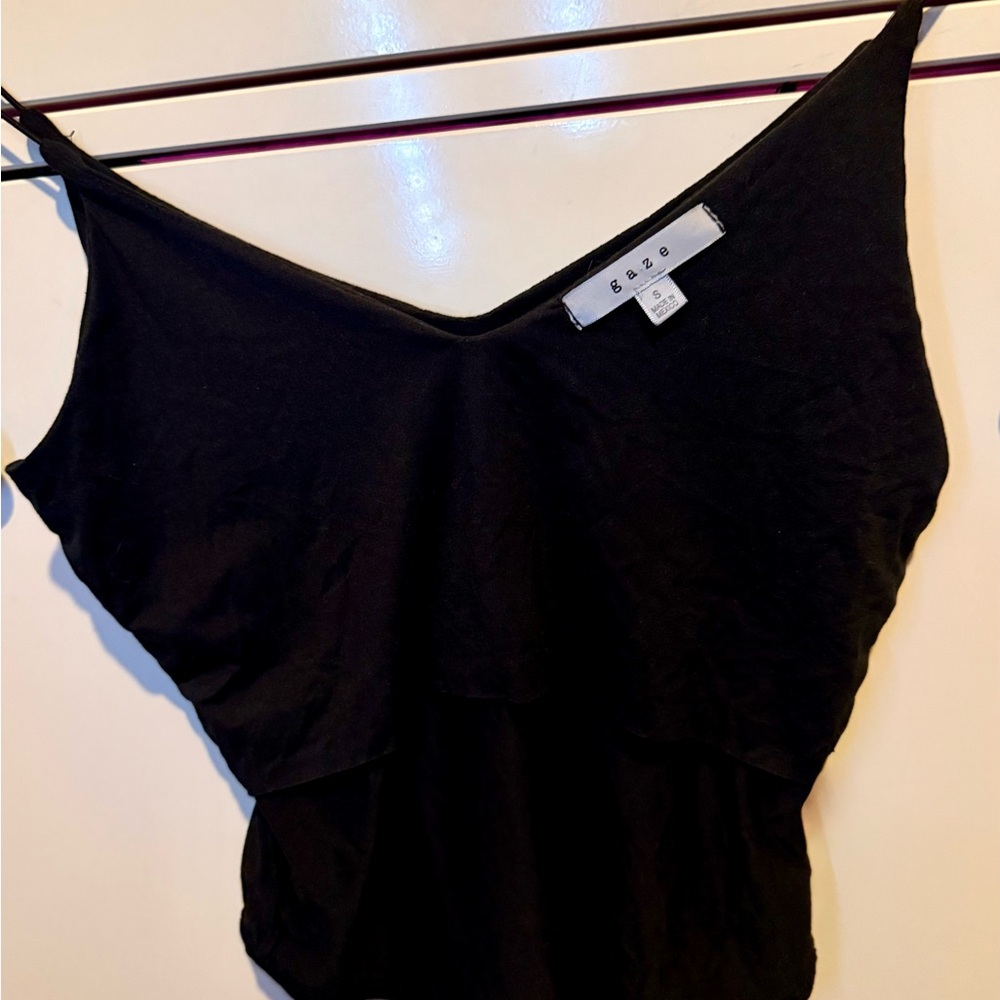 Black Spaghetti Strap Bodysuit - Size Small - Picture 5 of 7